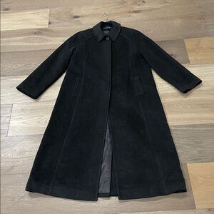 Jones New York Wool/Angora Blend Chocolate Brown Full-Length Maxi Coat 14-16